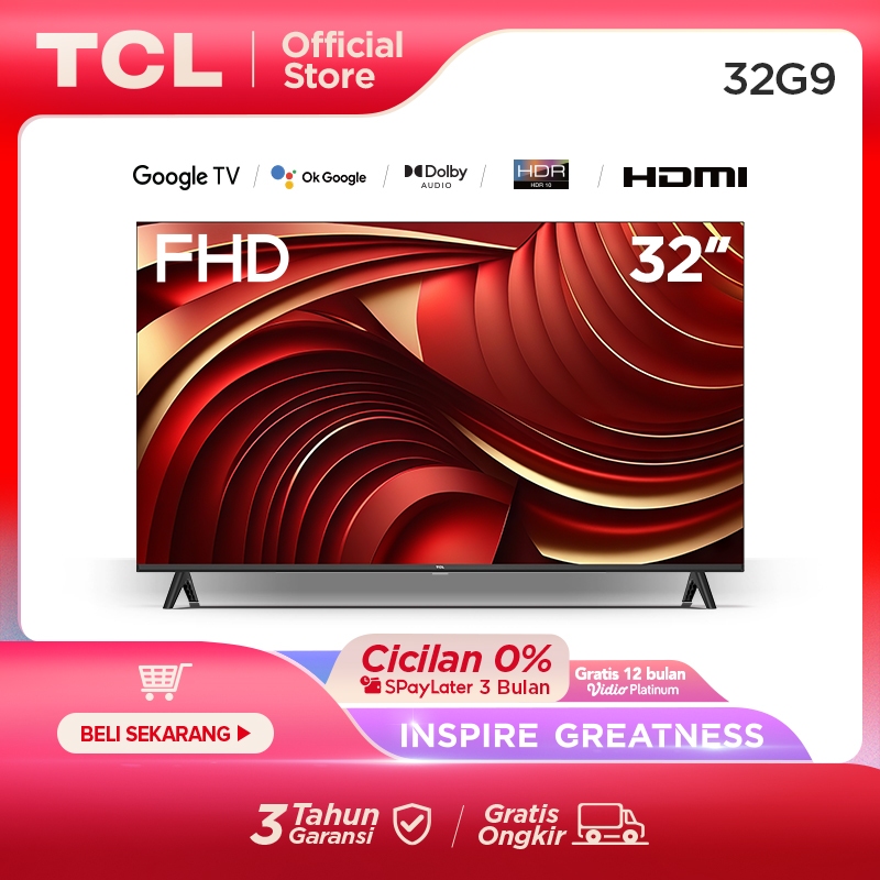 TCL 32 Inch Google TV - FHD - Dolby Audio - Google Play/Netflix/Youtube - Wifi/Bluetooth/USB + Free Vidio 12 Bulan* tanpa set top box (Model: 32G9)-7
