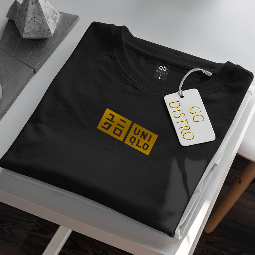 Gg Distro Baju Kaos Distro Uniqlo Gold Motif Premium Quality Kaos Cotton Combed 30s Lengan Pendek TS