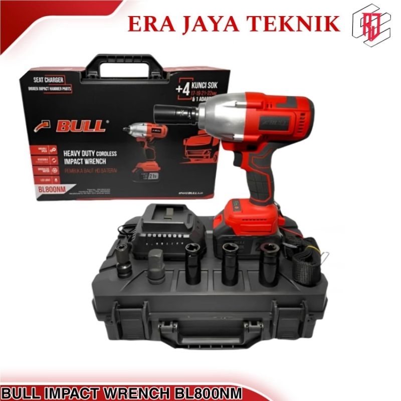 BULL BL800NM Cordless impact Wrench 21volt Alat Buka Baut Mobil 800NM