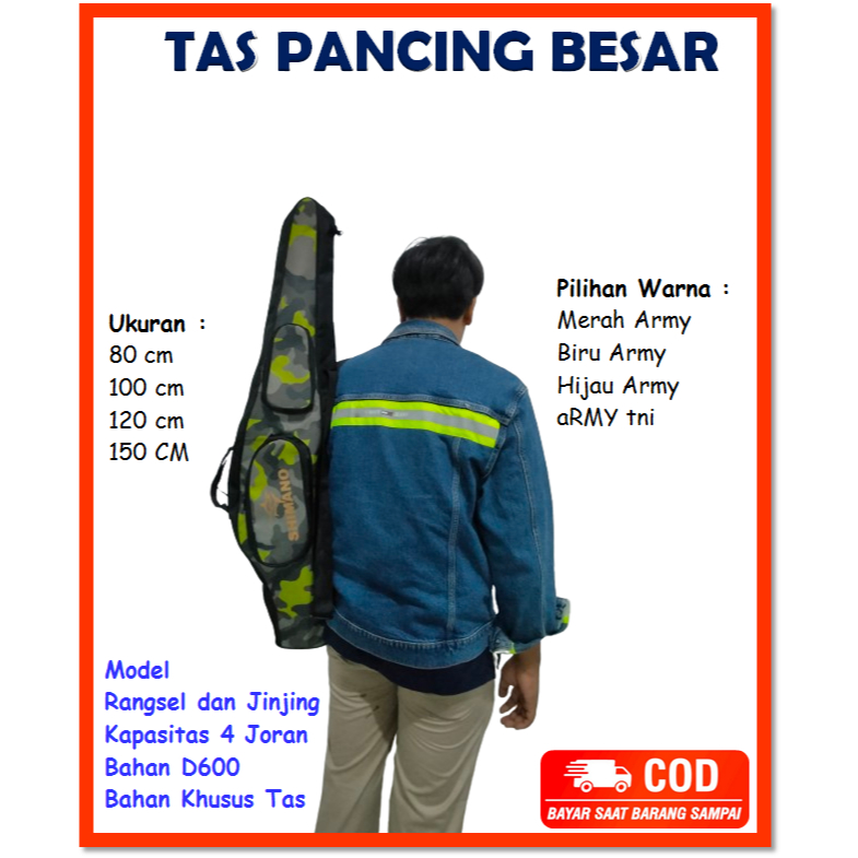 Tas Pancing Jumbo Tas Pancing Semi Ransel Tas Pancing Besar Tas Pancing Muat 4 Joran