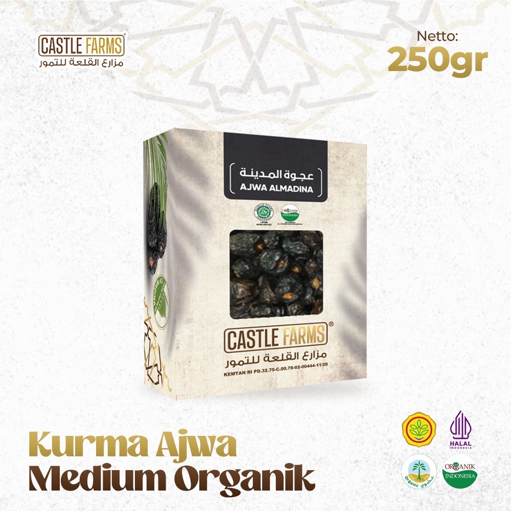 Castle Farms Kurma Ajwa Medium 250 gram Original Asli Madinah