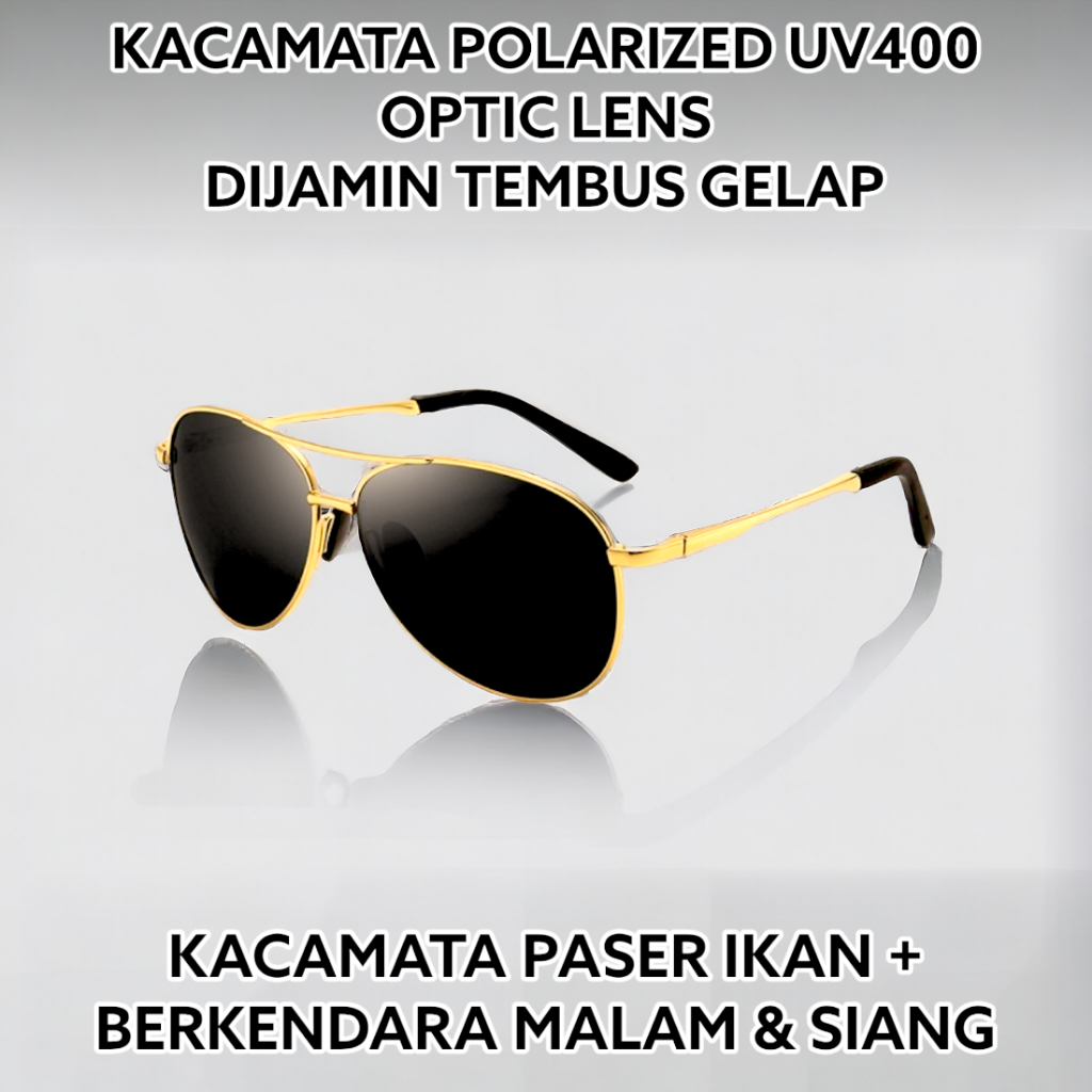 Kacamata Polarized Paser Ikan Tembus Air Anti Silau Cahaya Matahari Lampu Malam / Kacamata Polarized Pria Original 100%