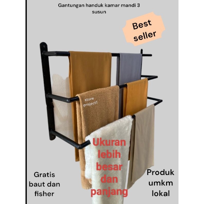 Gantungan handuk kamar mandi,gantungan handuk kamar mandi tiga susun, Gantungan handuk kamar mandi 2
