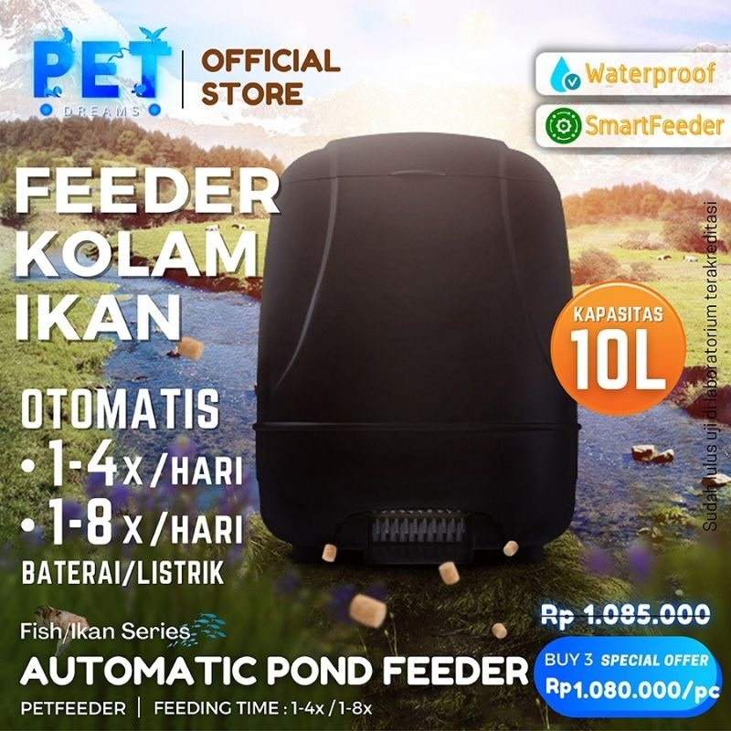 FISH POND FEEDER 10L / AUTOMATIC FISH POND FEEDER / KOI FEEDER KOLAM