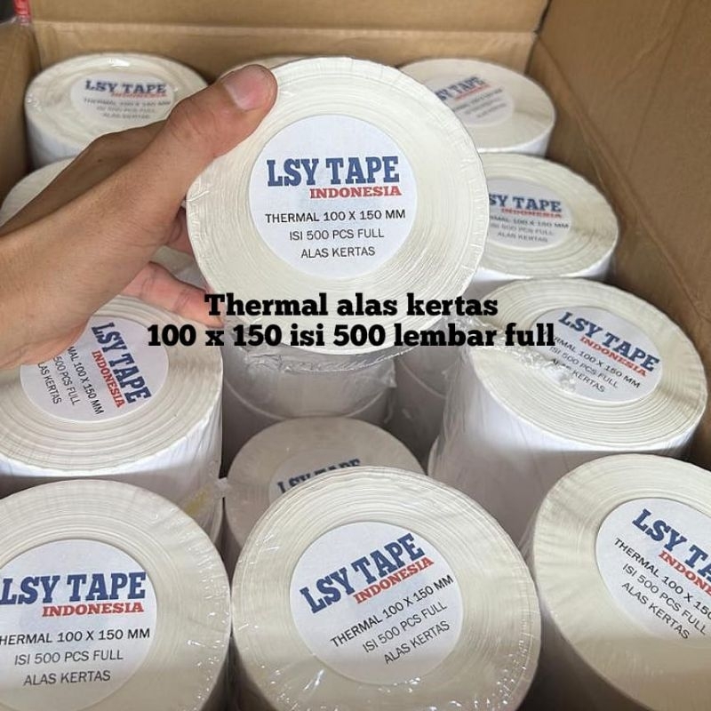 

stiker kertas label thermal / kertas barcode 100 x 150mm A6 isi 500 lembar ( 1 dus isi 24 roll )