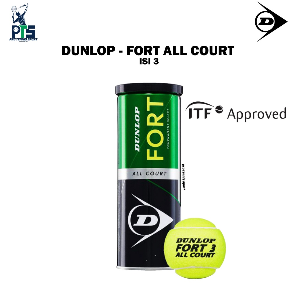 KODE X6G2 BOLA TENIS  DUNLOP FORT ALL CORT ISI 3  ORIGINAL