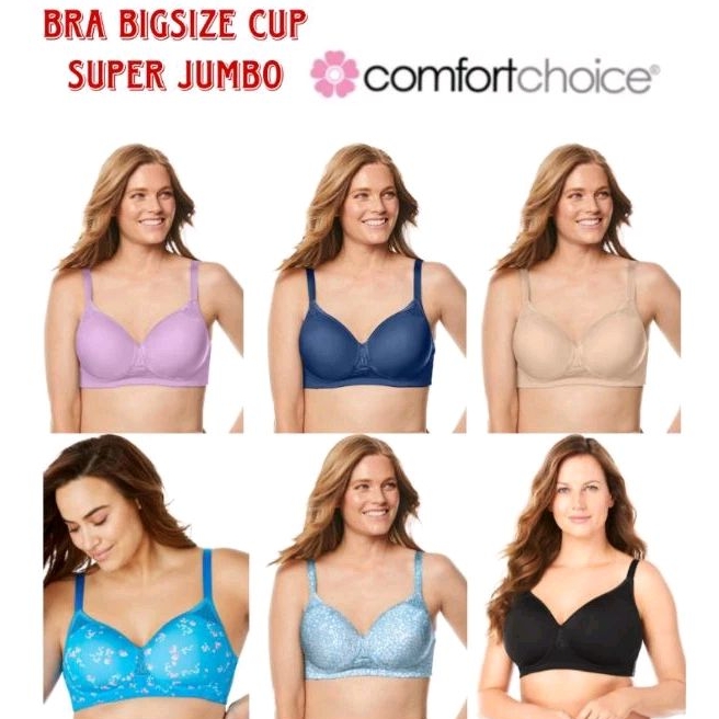 BRA BIG SIZE COMFORT CHOICE SUPER JUMBO NON WIRED PADDED FULL LABEL BRANDED EXPORT