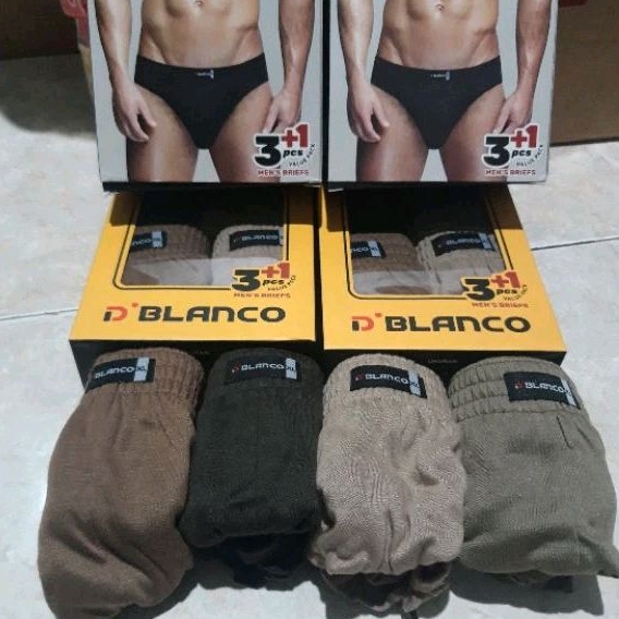 CELANA PRIA D'BLANCO Celana Dalam Pria Katun 3+1 Ready COD