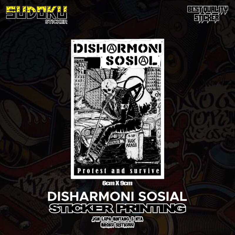 

STICKER STIKER PRINTING DISHARMONI SOSIAL|STICKER BAND|STICKER HELM|STICKER KEREN