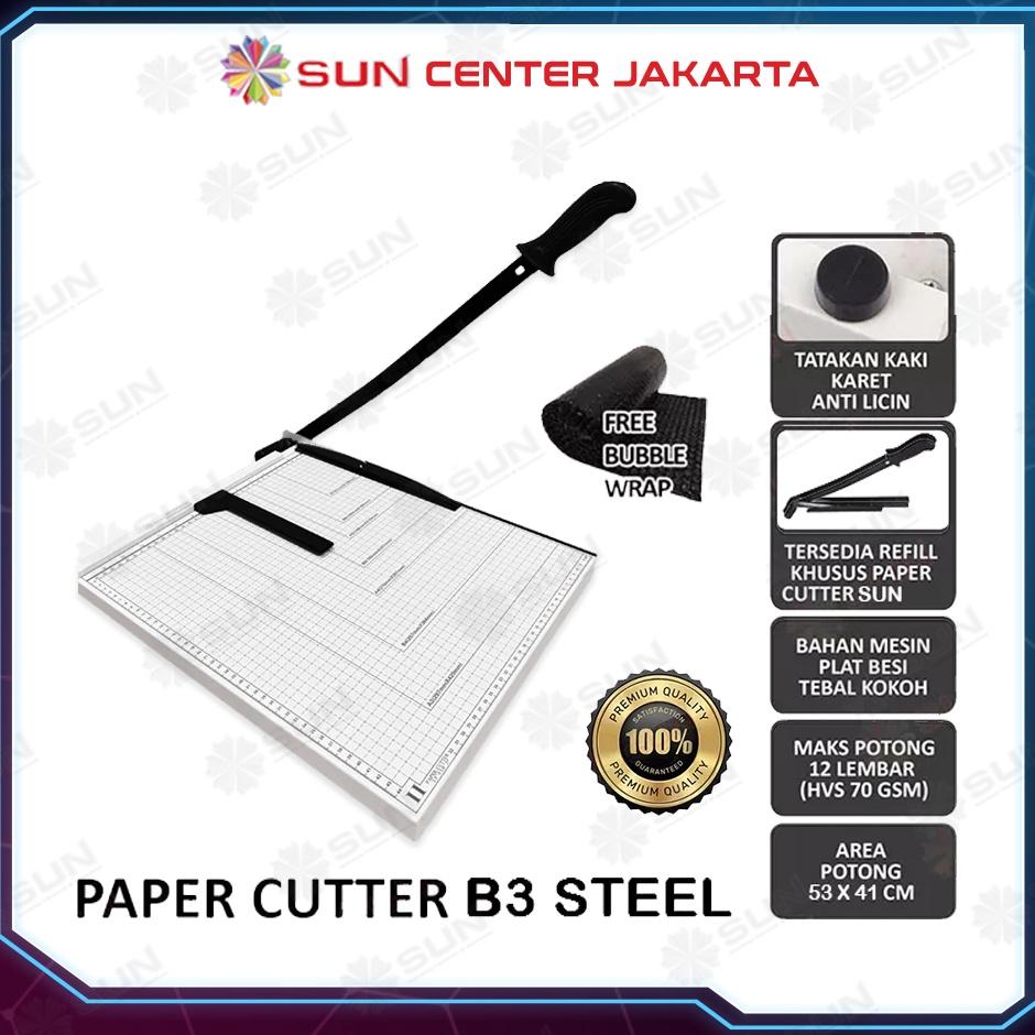 

KODE P8X5 Paper Cutter A3 A3 B3 Alat Potong Mesin Pemotong Kertas HVS Sticker Dos PVC ID Card Yellow Board Art Paper Vinyl Bontax Camel Kertas Foto A5 A4 F4 B4 Glossy Silky Glossy Photo Paper A3