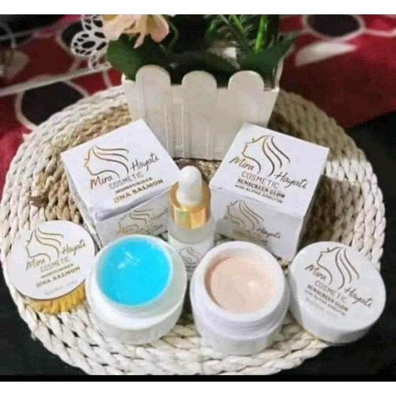 3 pcs printilan SUNSCREN GLOWING + MOIZTURIZER DNA SALMON + SERUM PEELING mira hayati cosmetic skinc