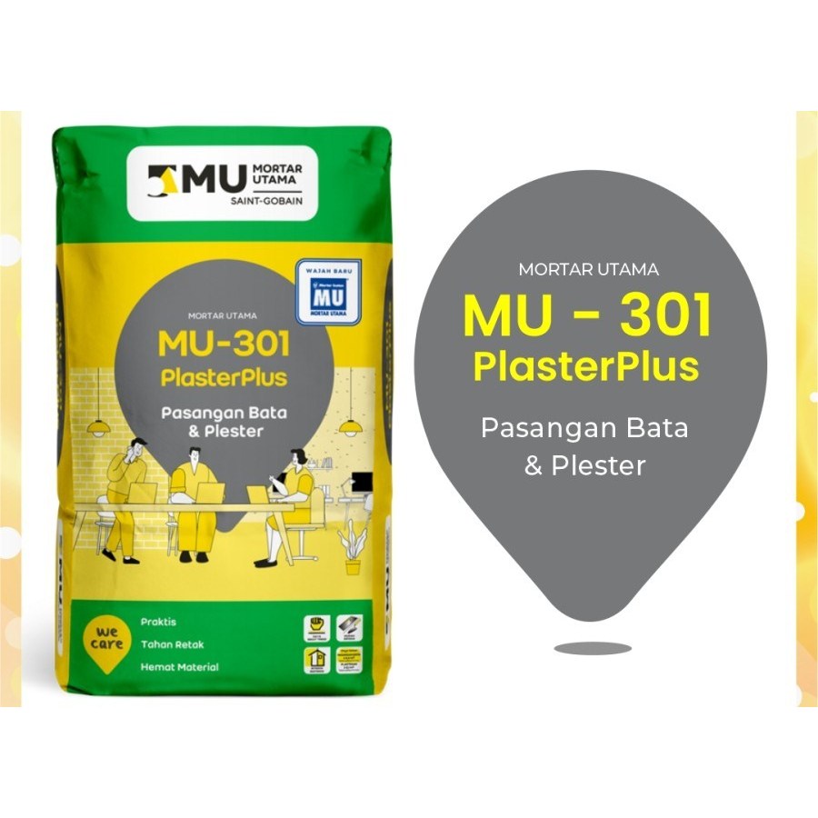 Mortar Utama MU-301 PlasterPlus Pasangan Bata & Plaster 40kg