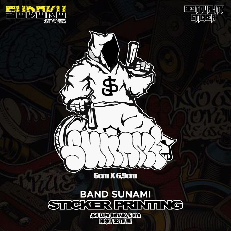 

STICKER STIKER PRINTING LOGO SUNAMI BAND VIRAL FYP