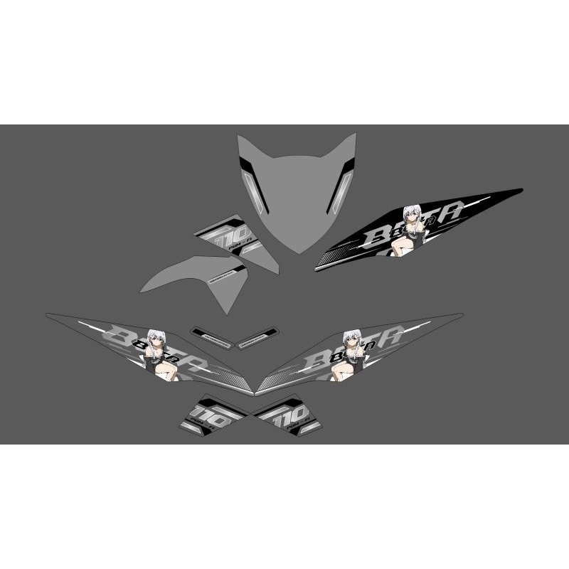 STRIPING STICKER TRANSPARANT BEAT FI 110 2013-2016 DESIGN ANIME CUSTOM