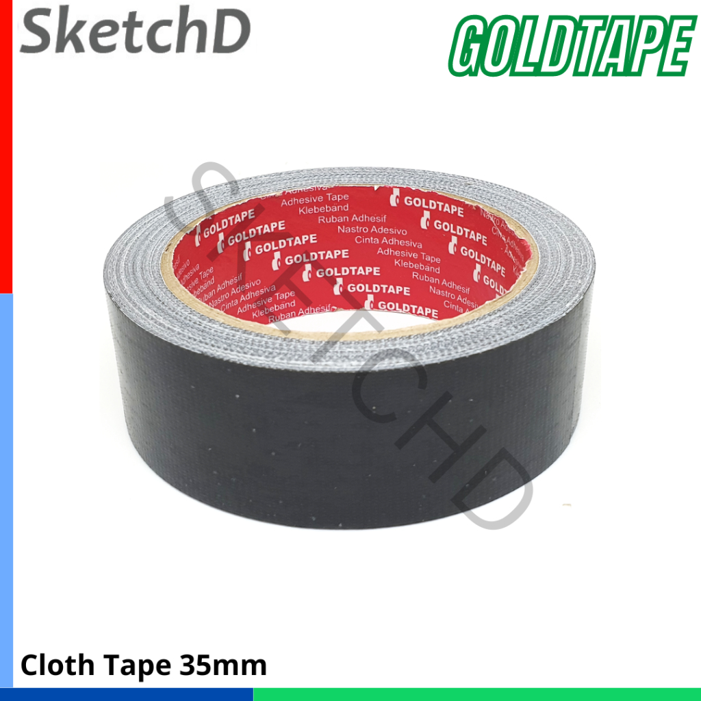 

Lakban Hitam Kain Goldtape Merah 35 mm Cloth Tape