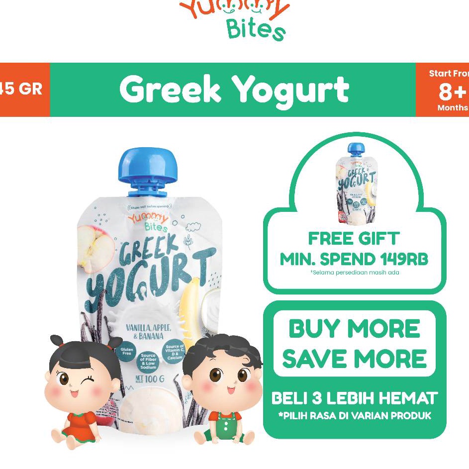 

Harga Terbaik BELI 4 LEBIH HEMAT Yummy Bites Greek Yogurt 1 GR Snack Baby Cemilan bayi