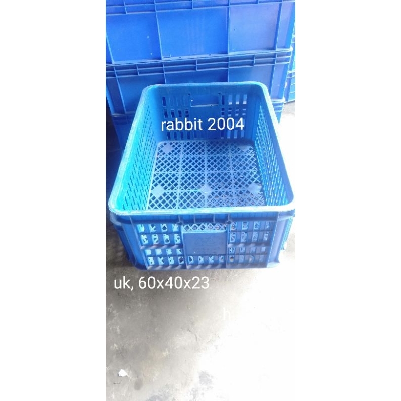 keranjang container rabbit type 2004, krat plastik, krat buah/roti serbaguna bekas