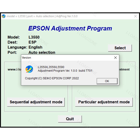 Epson L3550 L3556 L5590 Adjustment Program (ESP)