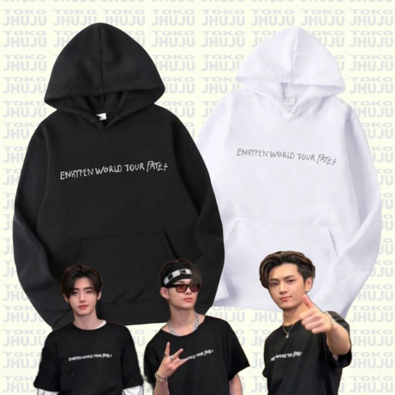 Hoodie Jumper Sablon Jungwon Enha World Tour Fate Plus Silver