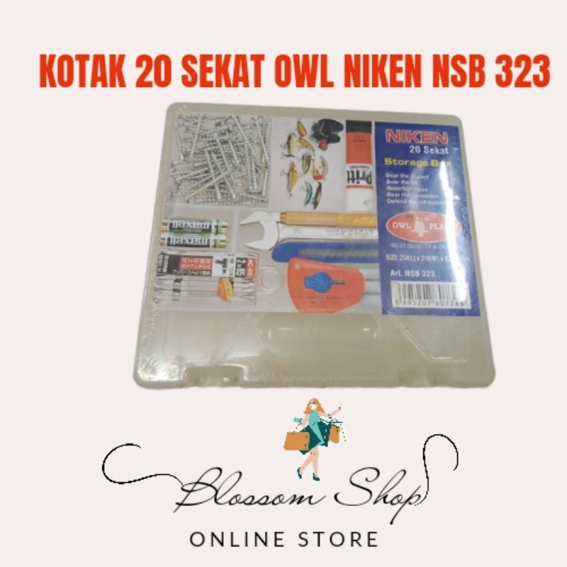 Kotak Serbaguna 20 sekat OWL NIKEN NSB 323 / Box Penyimpanan 20 sekat susun 2 Prakarya Peralatan Jah