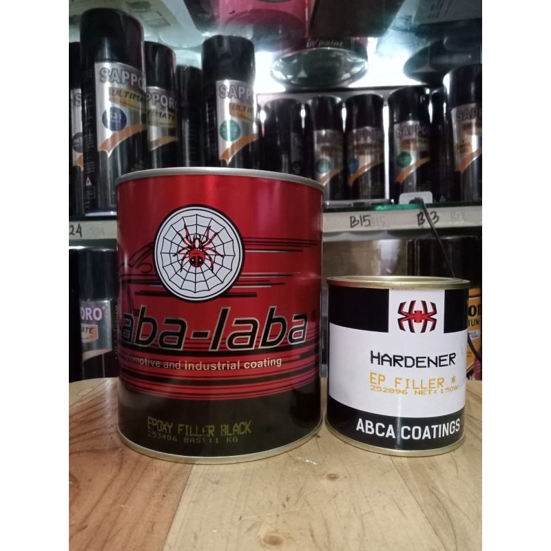 laba-laba-epoxy filler black-1kg -dasaran-epoxi hitam-cat dasar-cat duco