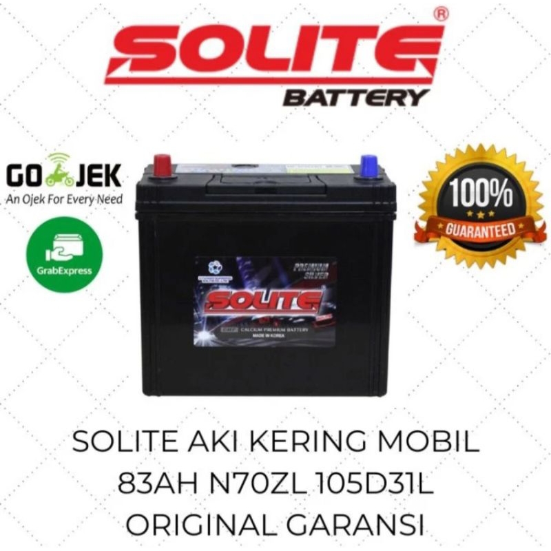 AKI KERING MOBIL INNOVA FORTUNER DIESEL 83AH SOLITE N70ZL 105D31L