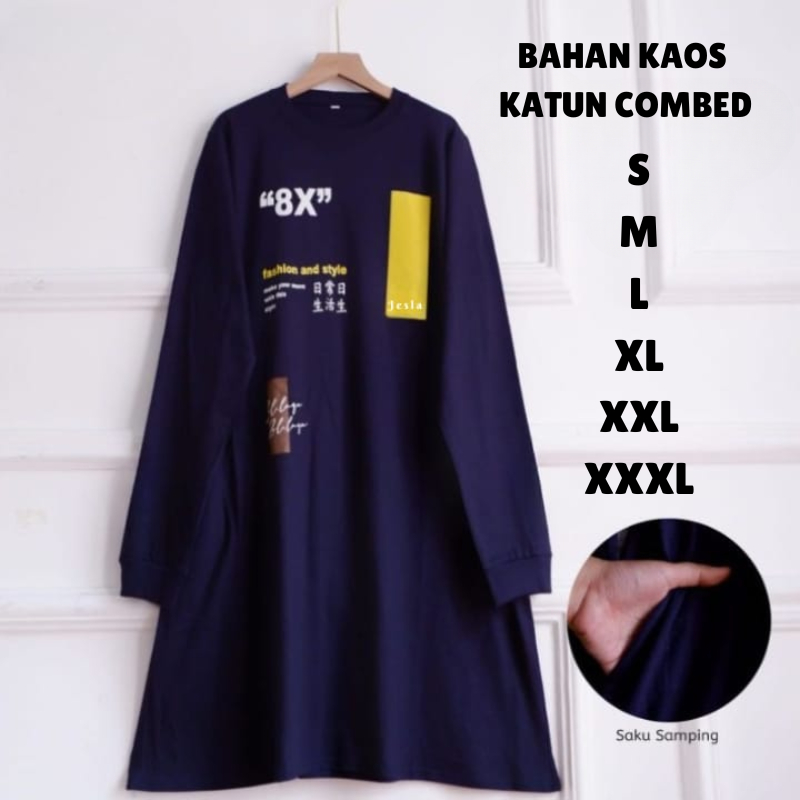 Atasan Wanita Kekinian Maximum Tunik BO Size S M L XL XXL XXXL LD 90-130 CM Bahan Kaos Katun Combed 