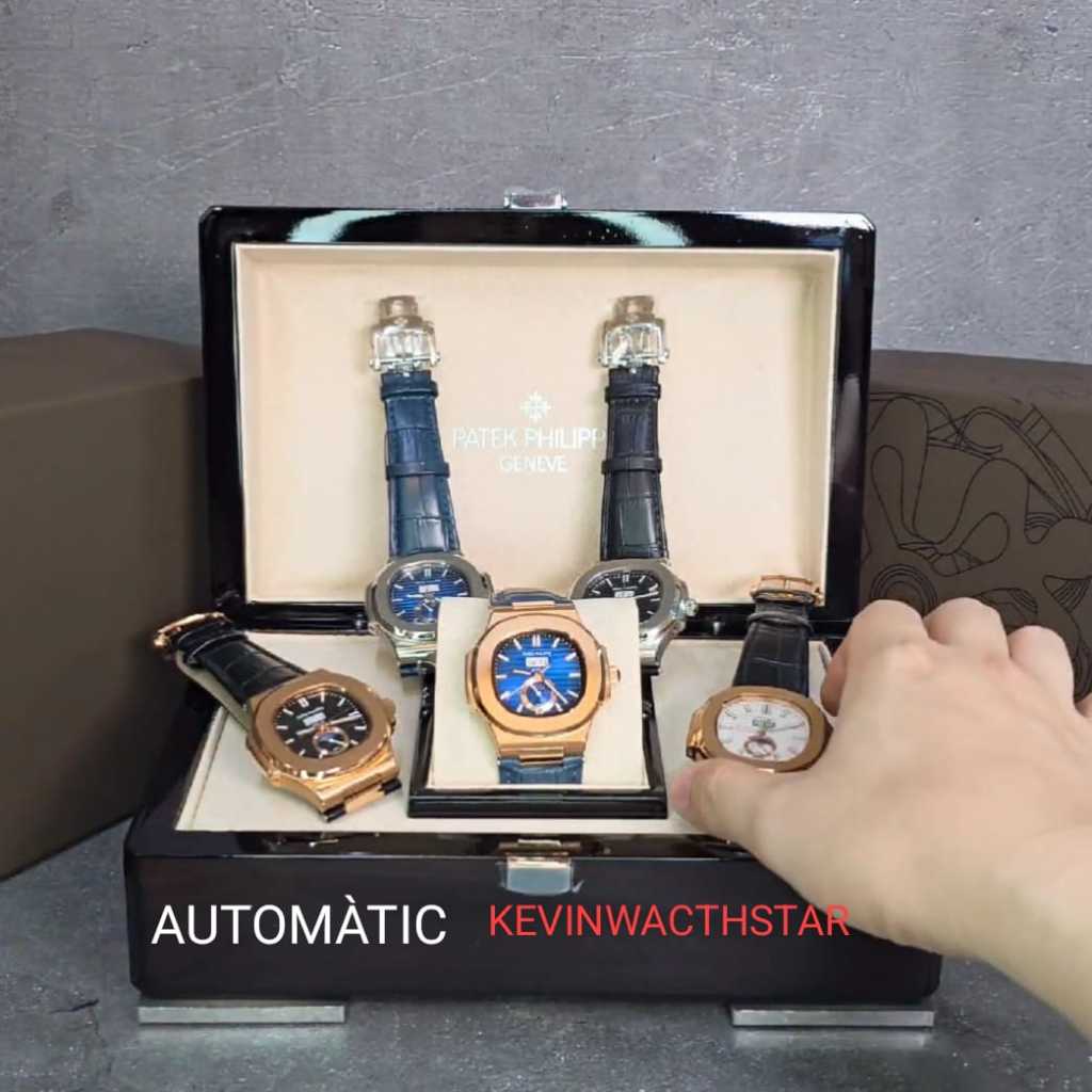 JAM TANGAN PRIA PATEK PHILIPPE AUTOMATIC STRAP CROCO LEATHER IMPORTED