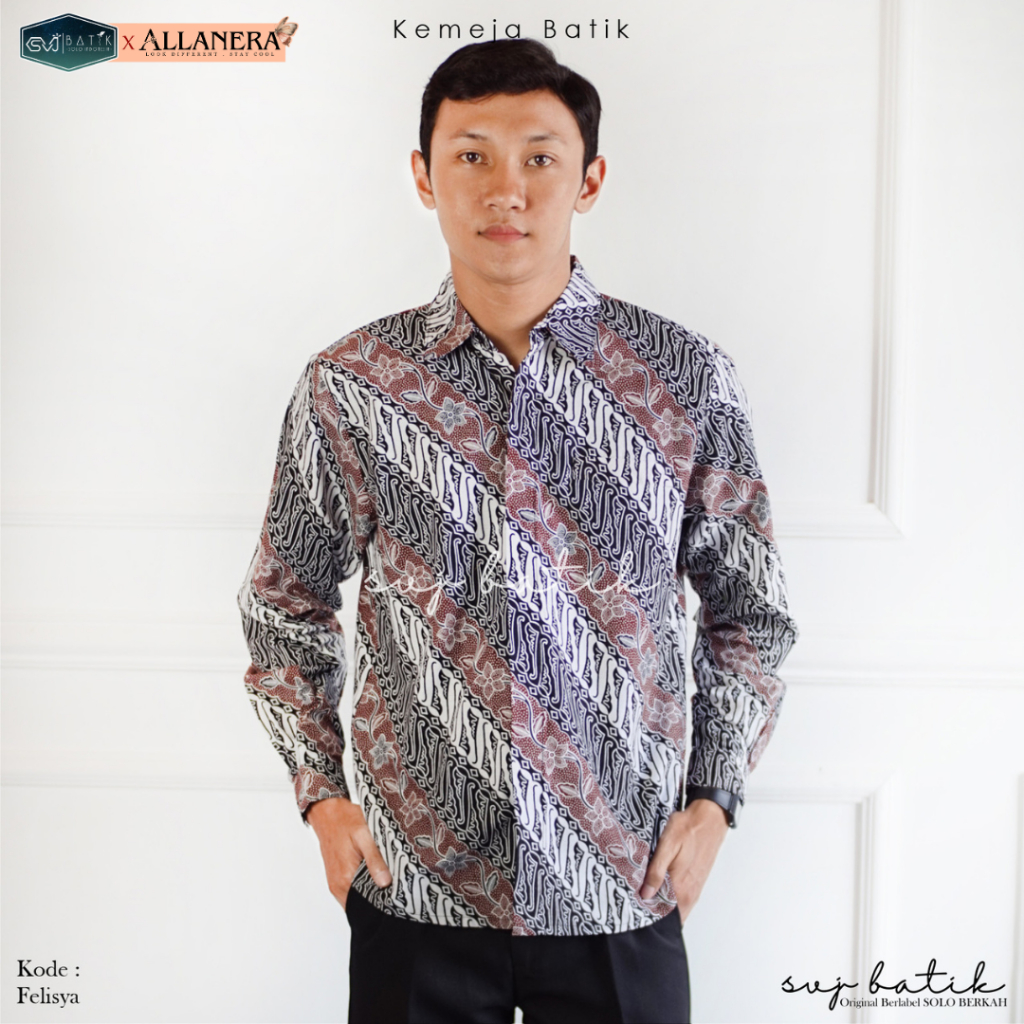 Hem Batik Atasan Kemeja Batik Pria Remaja & Rok Wiru wanita Baju Batik Pria Slimfit Lengan Panjang