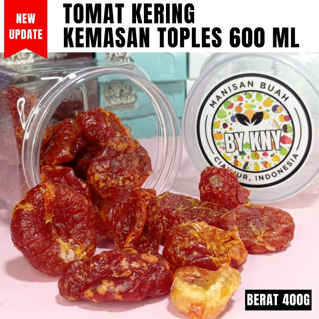 

TOMAT KERING KEMASAN TOPLES 600ML MANISAN BUAH KERING MANISAN BUAH CIANJUR BY KNY