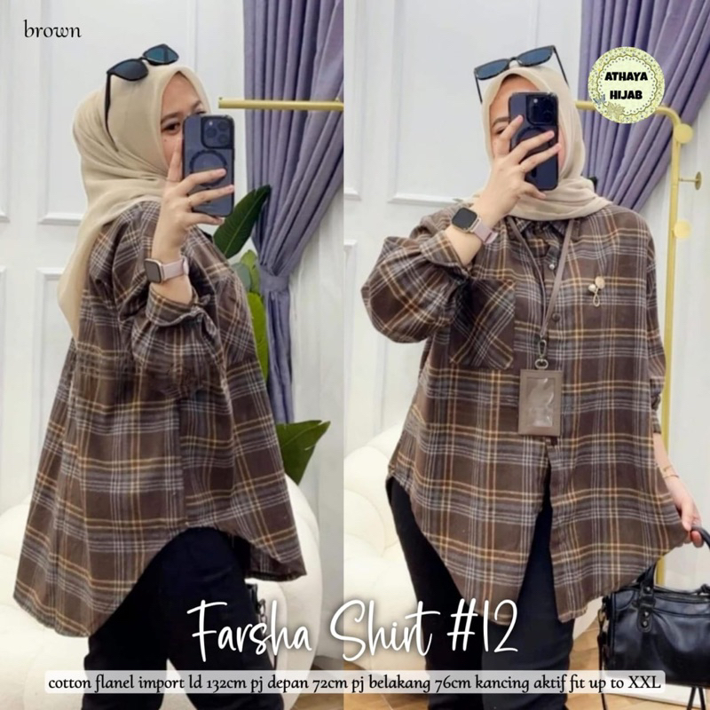 FARSHA SHIRT KEMEJA JUMBO WANITA
