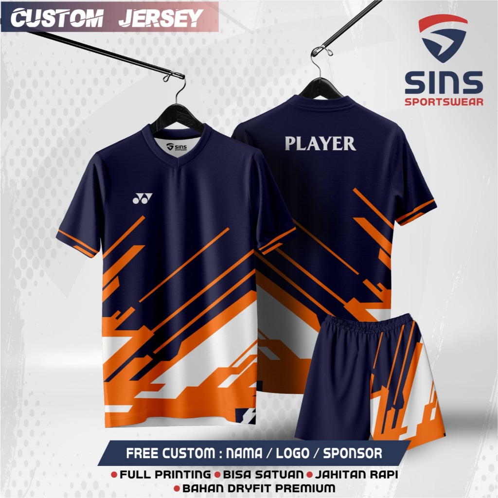 Jersey Stelan Badminton, Bulutangkis, Voly, Futsal Full Printing SSR 07