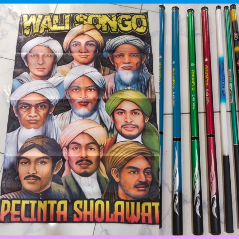 Bendera Sholawatan Murah Set Lengkap, Joran Tegek Lengkap dengan Bendera Sholawat