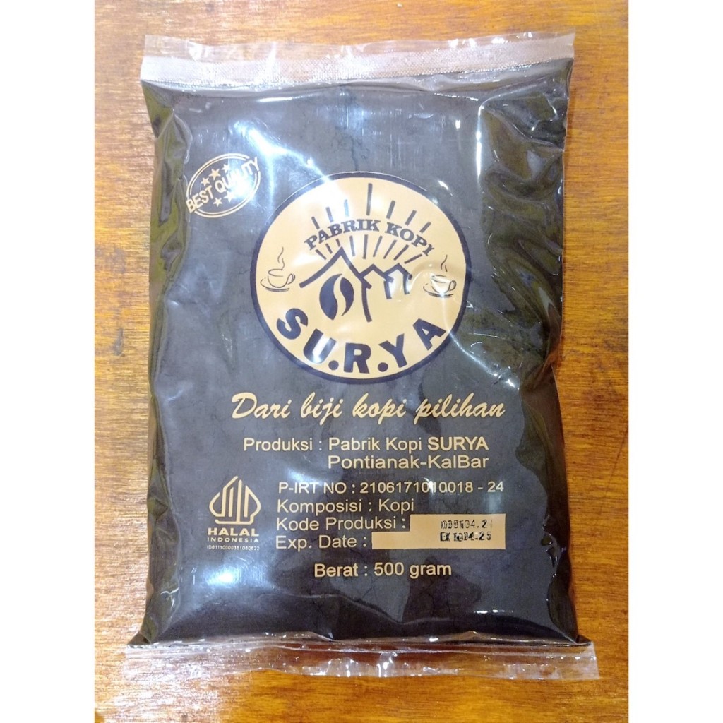 

Bubuk Kopi Robusta/Robusta Powder Cap SURYA Khas Pontianak 500gr/0.5kg