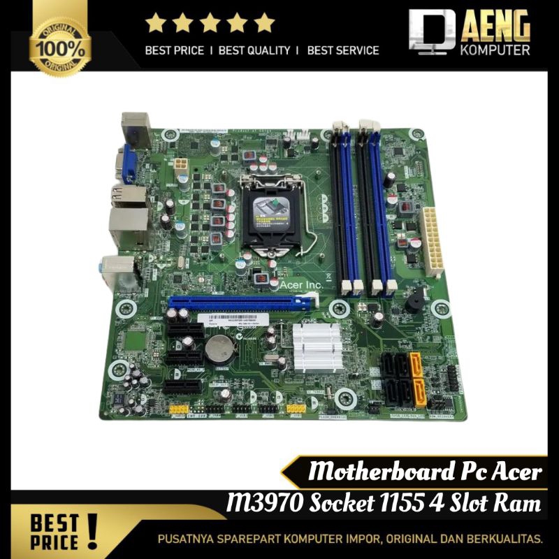 Motherboard Mainboard Mobo Acer Aspire M3970 Socket 1155 4 slot Memori