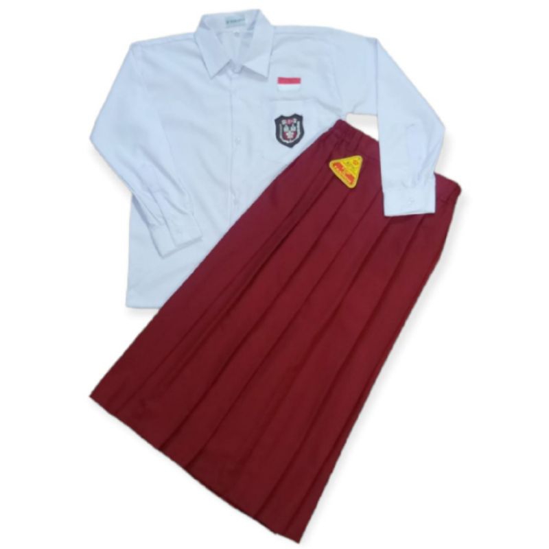 Baju Seragam SD Merah Putih/Atasan putih Seragam SD/Rok Panjang Seragam SD