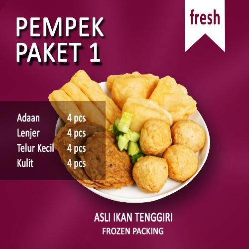 

PEMPEK PALEMBANG ASLI IKAN VACUM FROZEN Empek Empek Mpek mpek Paket Bebas Mix campur (Telur/Kapal selam, lenjer, adaan, kulit)