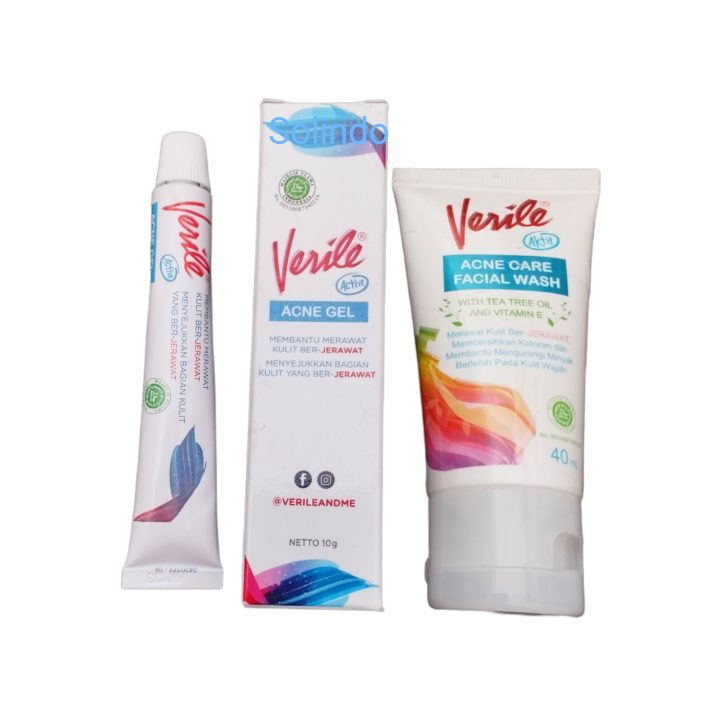 VERILE ACNE CARE FACIAL WASH // VERILE BLEMISH CREAM // VERILE ACNE GEL [MEMBANTU MERAWAT KULIT BERJ