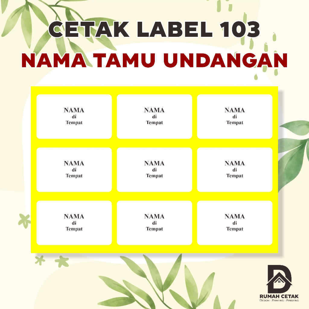 

Cetak Label Nama Undangan 103 ( Proses Cepat )