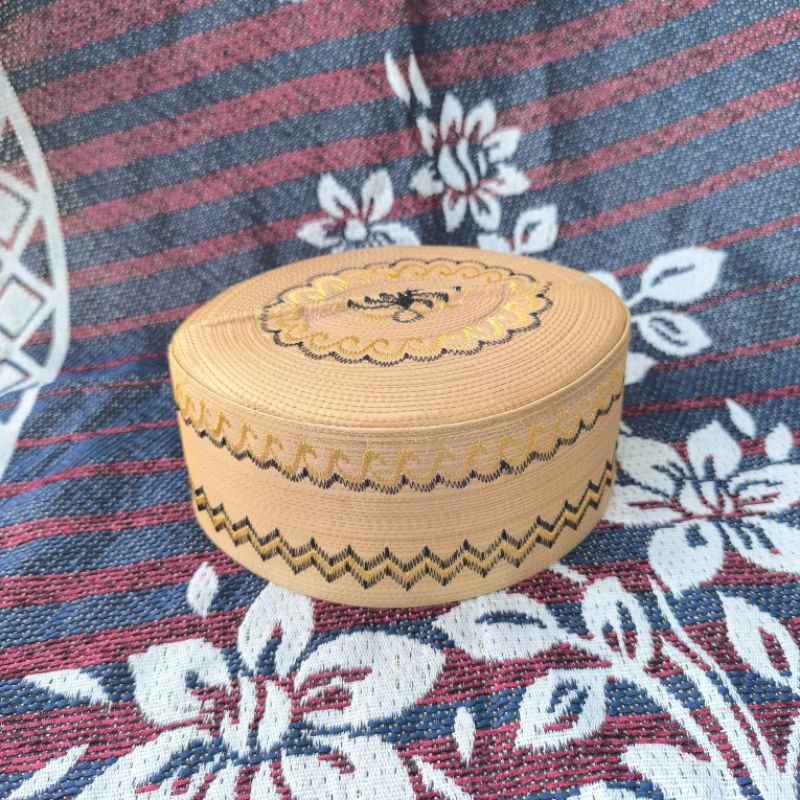 peci songkok Thailand WARNA CREAM  bordiran tinggi 8 cm peci haromain peci bangladesh peci bordir mu