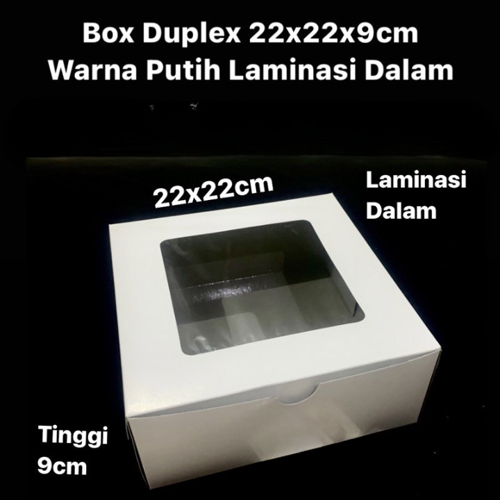 

( 3 pcs ) Kardus Laminasi Packaging Kue Ukuran 22x22x9 cm Dus Duplek Putih Polos Hampers Muat 4 Toples 250 gr