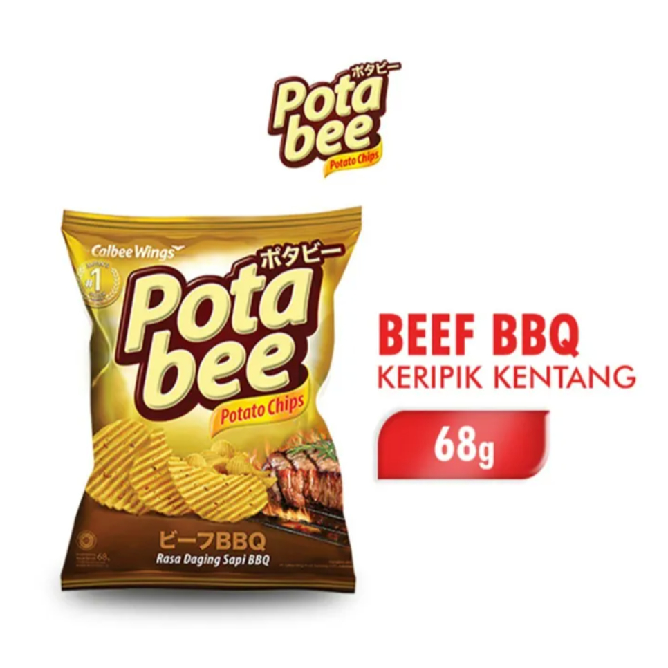 

POTABEE Rasa Beef BBQ Potato Chips Keripik Kentang 68 gram