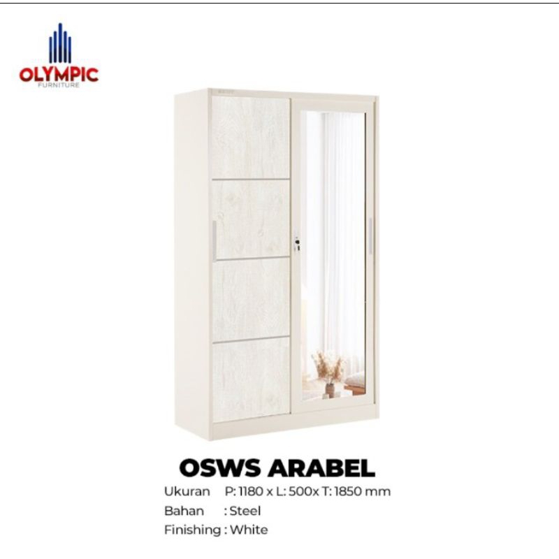 [mebelmurahsby] FREE RAKIT• LEMARI BESI SLIDING 2 PINTU OLYMPIC OLYMSTEEL OSWS