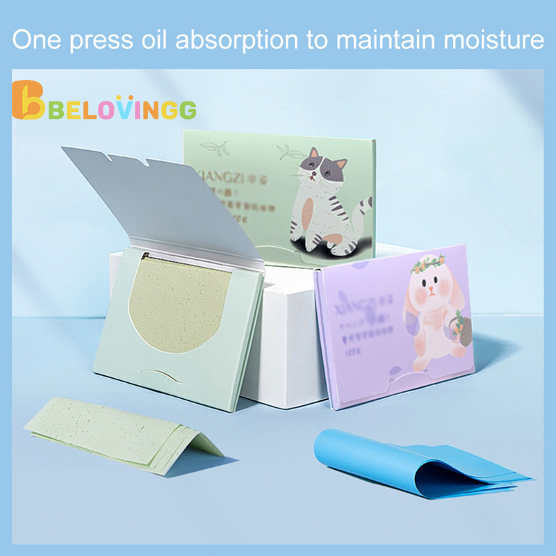 [ready]100Pcs Kertas Linen Tissue Penyerap Minyak Oil Control Paper Oil Control Film Paper-BE