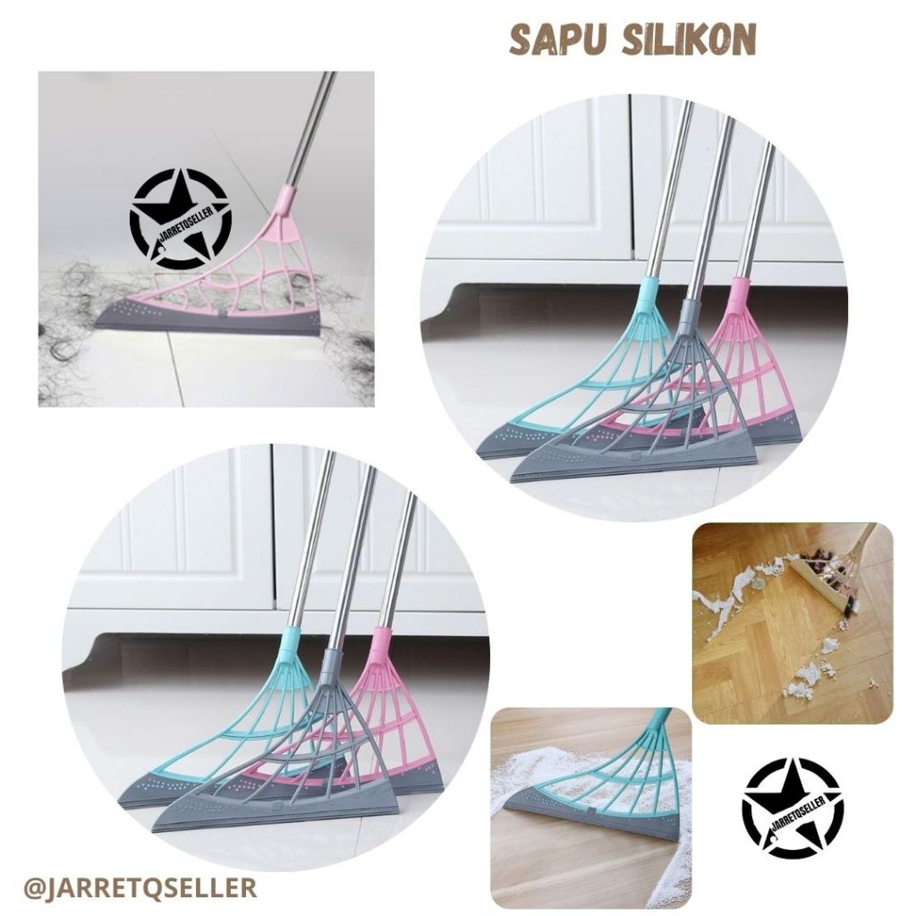 🆕 Sapu Silikon 2 in 1 || Sapu Lipat Silikon Multifungsi || Alat Sapu Pel Silikon Karet Ajaib || Sapu