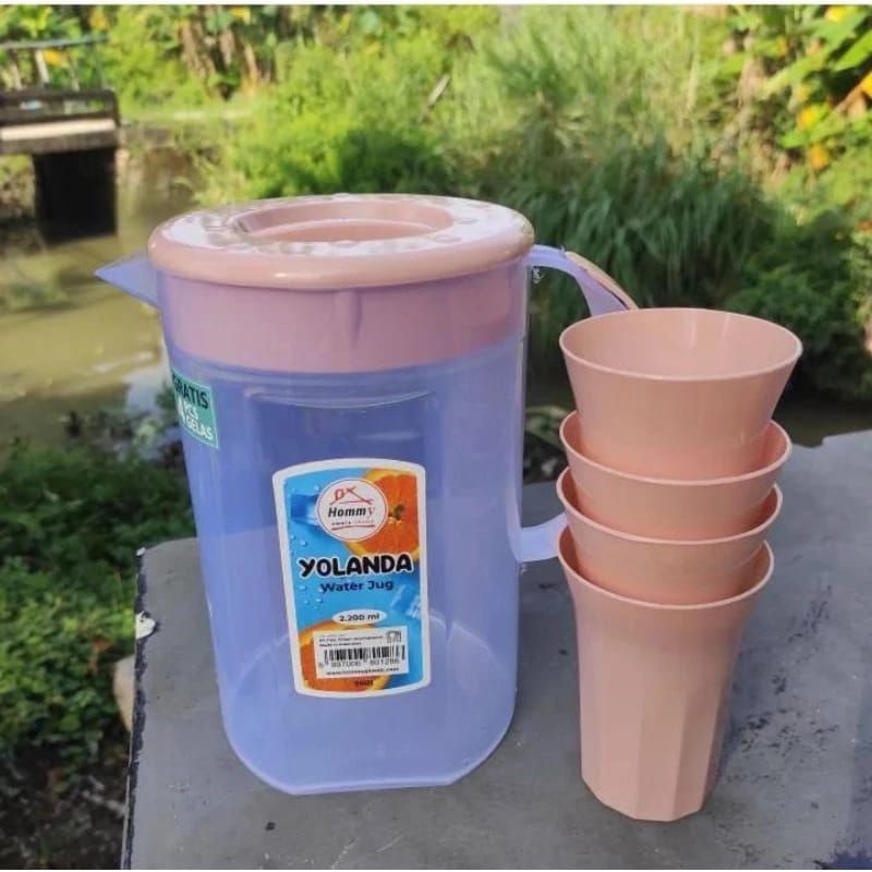 Teko Beranak 1 set 1 Teko 4 Cangkir Praktis dan Cantik Bisa COD