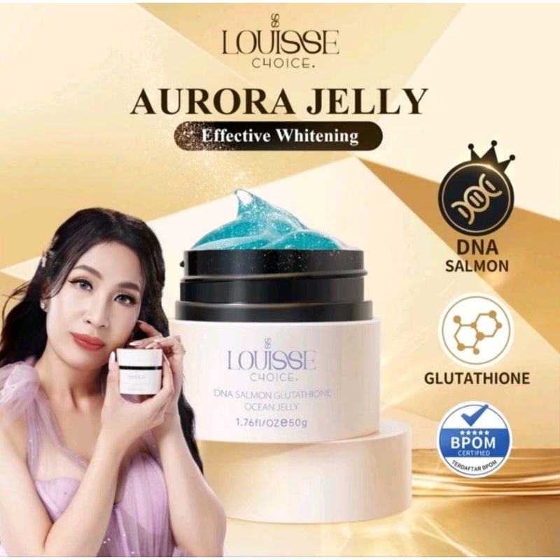 HQ LOUISSE CHOICE DNA Salmon Glutathione Ocean Aurora Jelly 50g Face Cream Krim Wajah