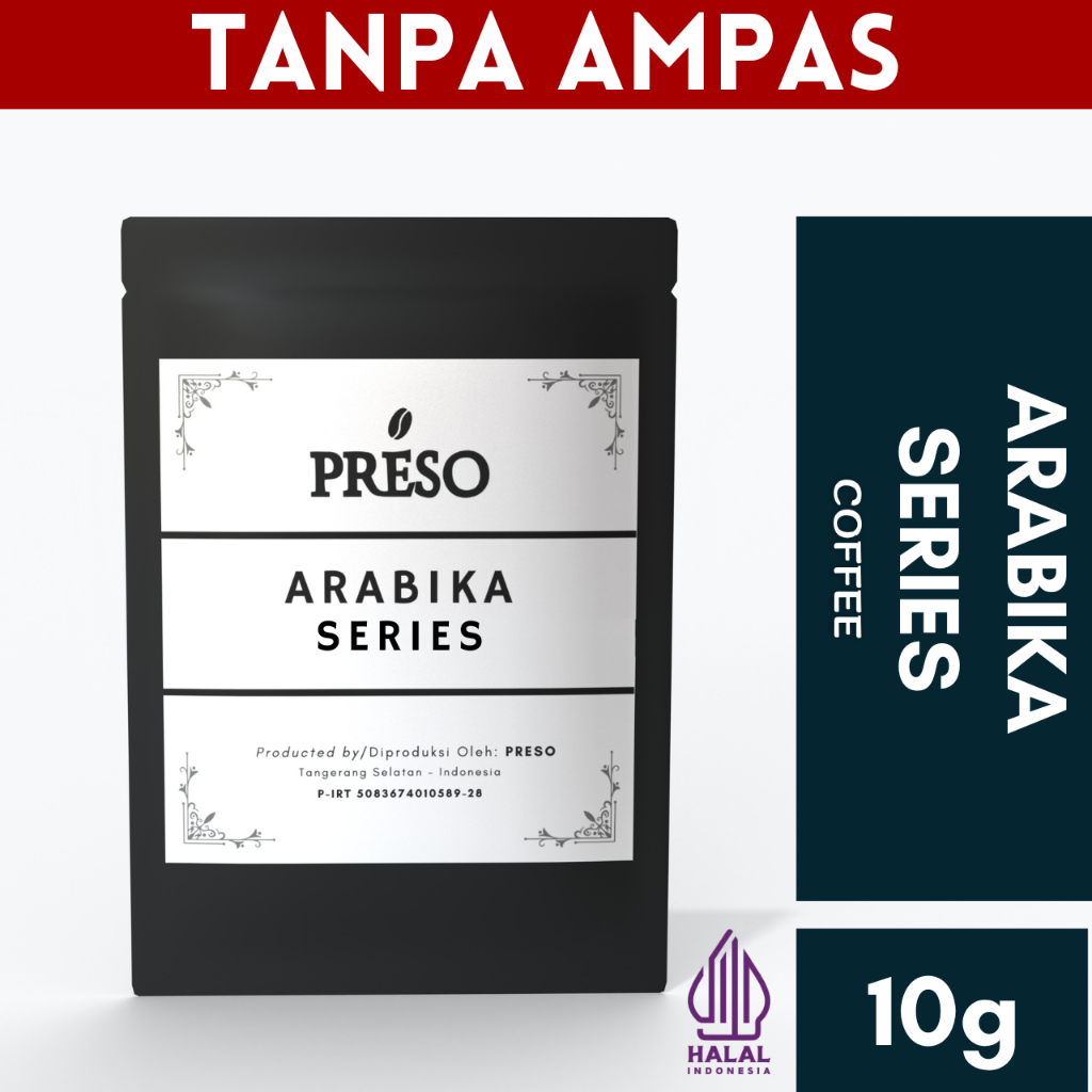 

PRESO Kopi Arabika Series Luwak Liar Gayo Tanpa Ampas Celup Drip Bag Coffee 10g