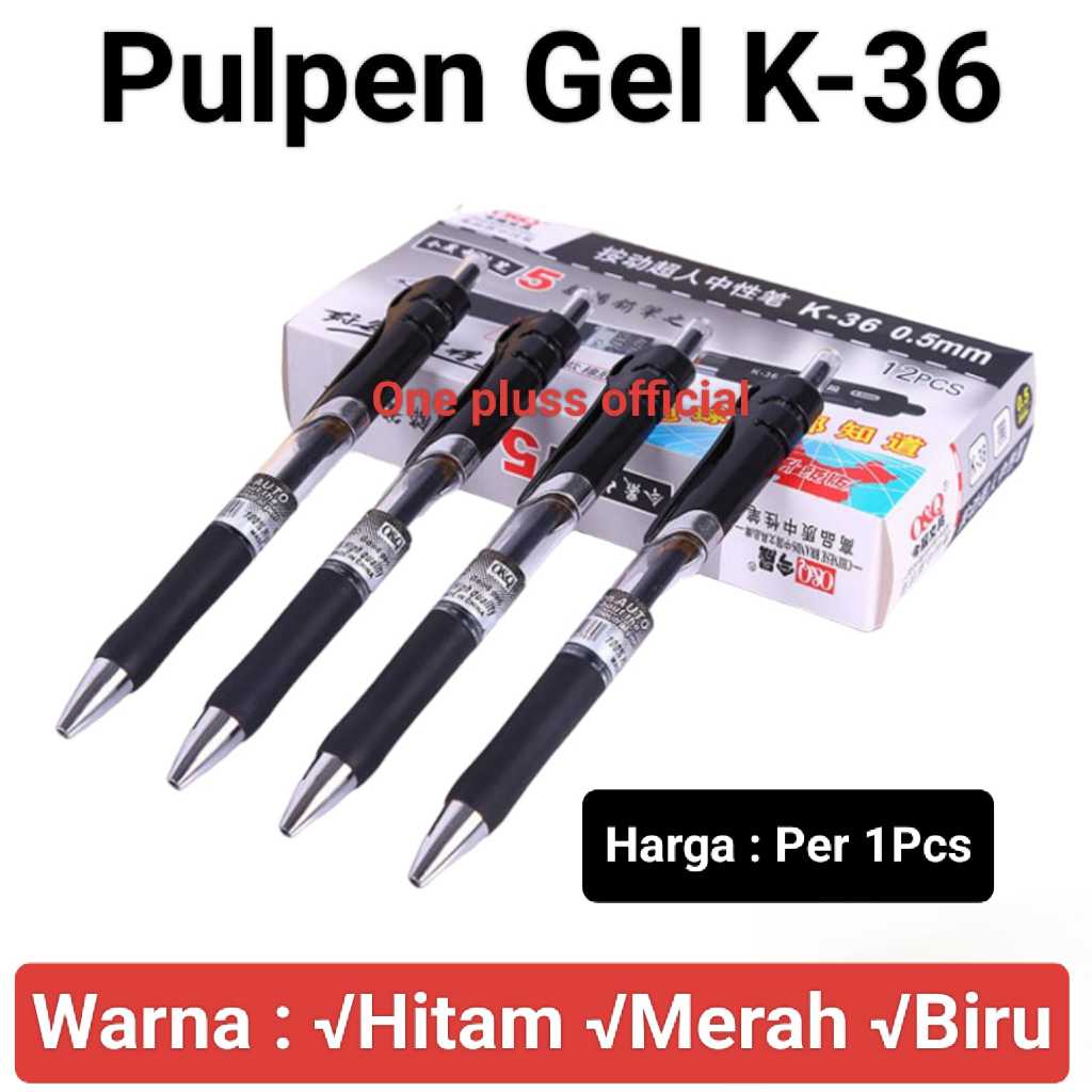 

Pulpen Gel K-36 Ink 0.5mm Standar Pulpen Alat Tulis Kantor Sekolah Pena Pen Pencet Tinta Cair