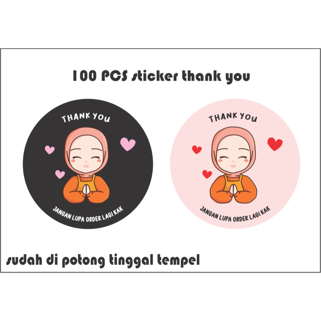 

100 pcs Sticker ucapan terimakasih/sticker thank you uk 3.5 x 3.5 cm